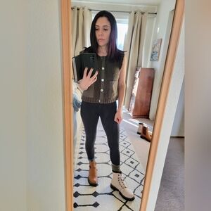 ZARA Women's Dark Olive Sweater Vest Small